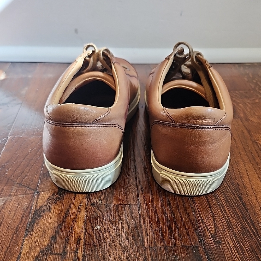 EUC Warfield & Grand Lassey Men Luxury LaceUp Tan Leather Sneakers 10.5 Designer - Picture 6 of 11